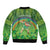 Personalised Hawaii Saint Patrick's Day Sleeve Zip Bomber Jacket Let's Get Fit Shaced