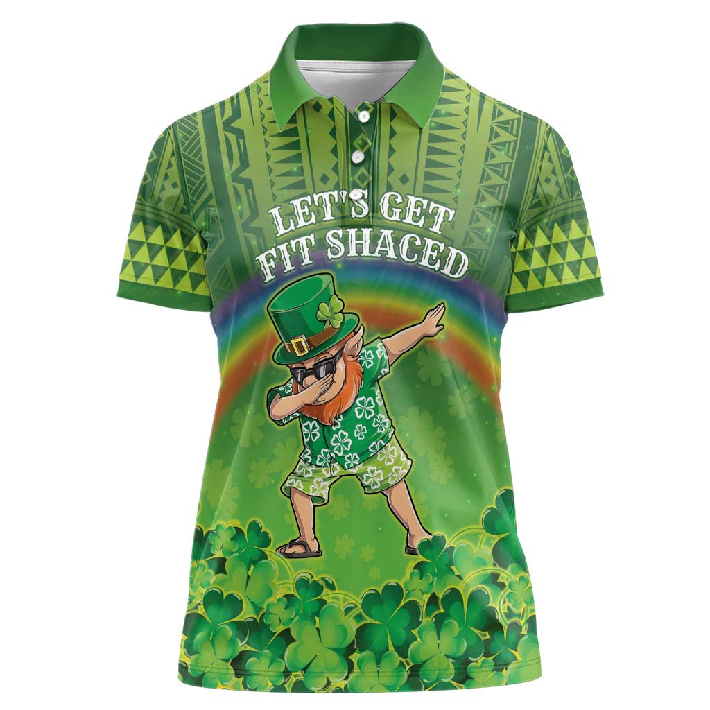 Personalised Hawaii Saint Patrick's Day Women Polo Shirt Let's Get Fit Shaced LT05 Female Green - Polynesian Pride
