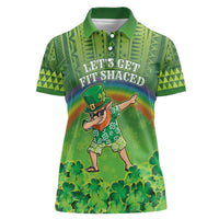 Personalised Hawaii Saint Patrick's Day Women Polo Shirt Let's Get Fit Shaced LT05 Female Green - Polynesian Pride