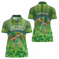 Personalised Hawaii Saint Patrick's Day Women Polo Shirt Let's Get Fit Shaced LT05 - Polynesian Pride