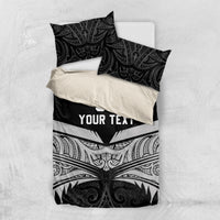 Custom New Zealand Cricket Bedding Set Go Champions World Cup 2024 With Maori Pattern LT05 US Twin 172cm x 218cm Black - Polynesian Pride