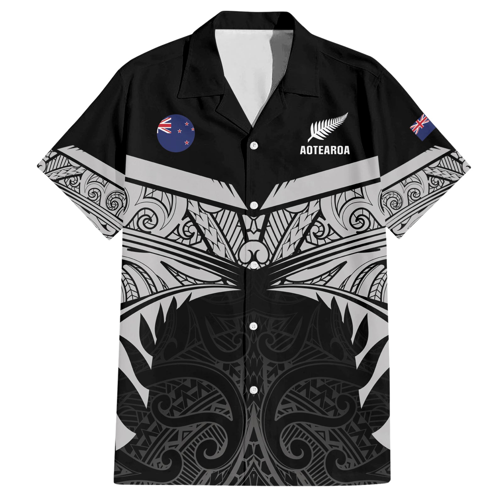 Custom New Zealand Cricket Hawaiian Shirt Go Champions World Cup 2024 With Maori Pattern