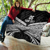 Custom New Zealand Cricket Quilt Go Champions World Cup 2024 With Maori Pattern LT05 - Polynesian Pride
