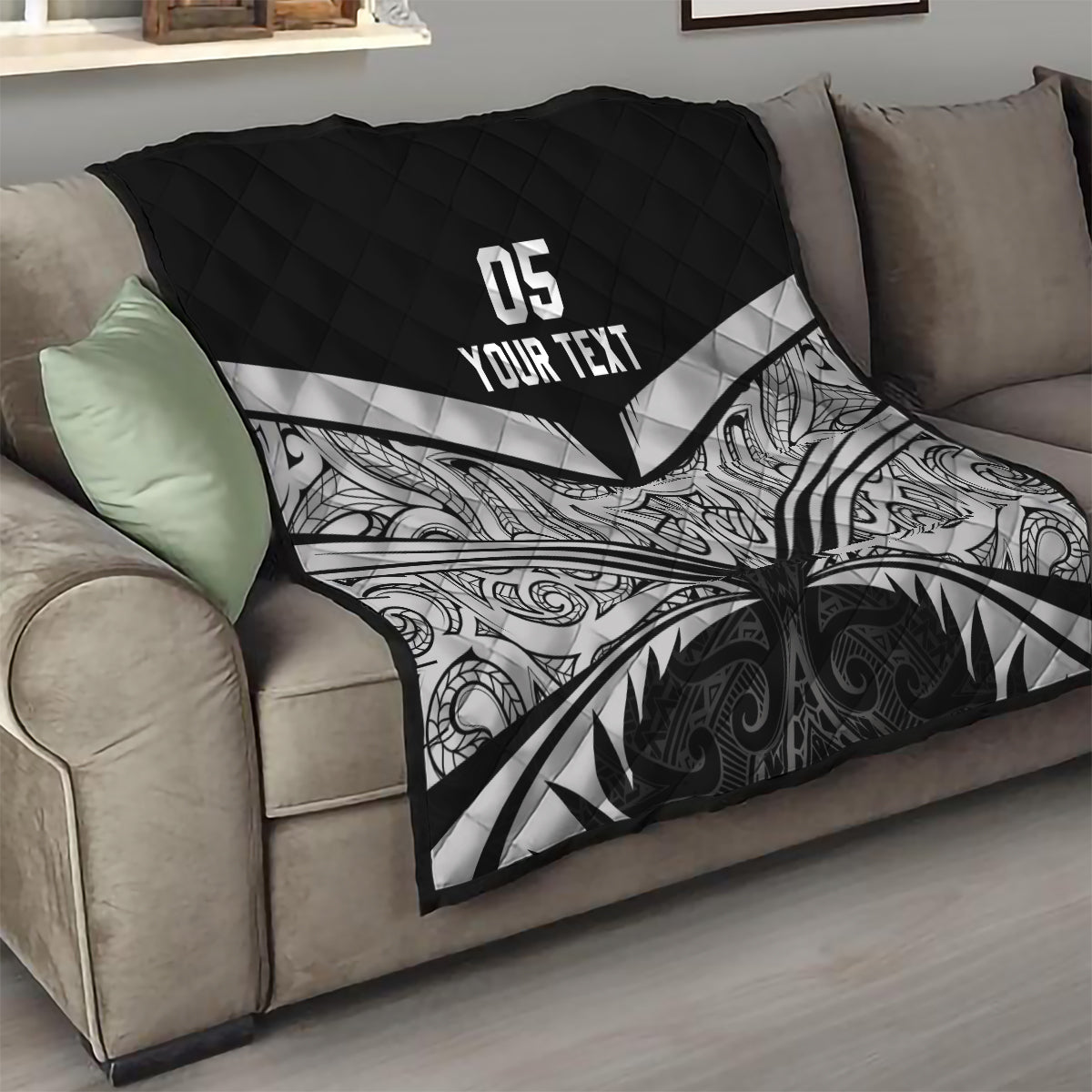 Custom New Zealand Cricket Quilt Go Champions World Cup 2024 With Maori Pattern LT05 - Polynesian Pride