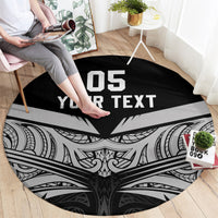 Custom New Zealand Cricket Round Carpet Go Champions World Cup 2024 With Maori Pattern LT05 - Polynesian Pride