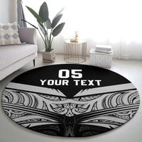 Custom New Zealand Cricket Round Carpet Go Champions World Cup 2024 With Maori Pattern LT05 - Polynesian Pride