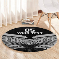 Custom New Zealand Cricket Round Carpet Go Champions World Cup 2024 With Maori Pattern LT05 - Polynesian Pride