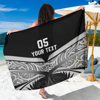 Custom New Zealand Cricket Sarong Go Champions World Cup 2024 With Maori Pattern LT05 One Size 44 x 66 inches Black - Polynesian Pride