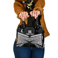 Custom New Zealand Cricket Shoulder Handbag Go Champions World Cup 2024 With Maori Pattern LT05 One Size Black - Polynesian Pride