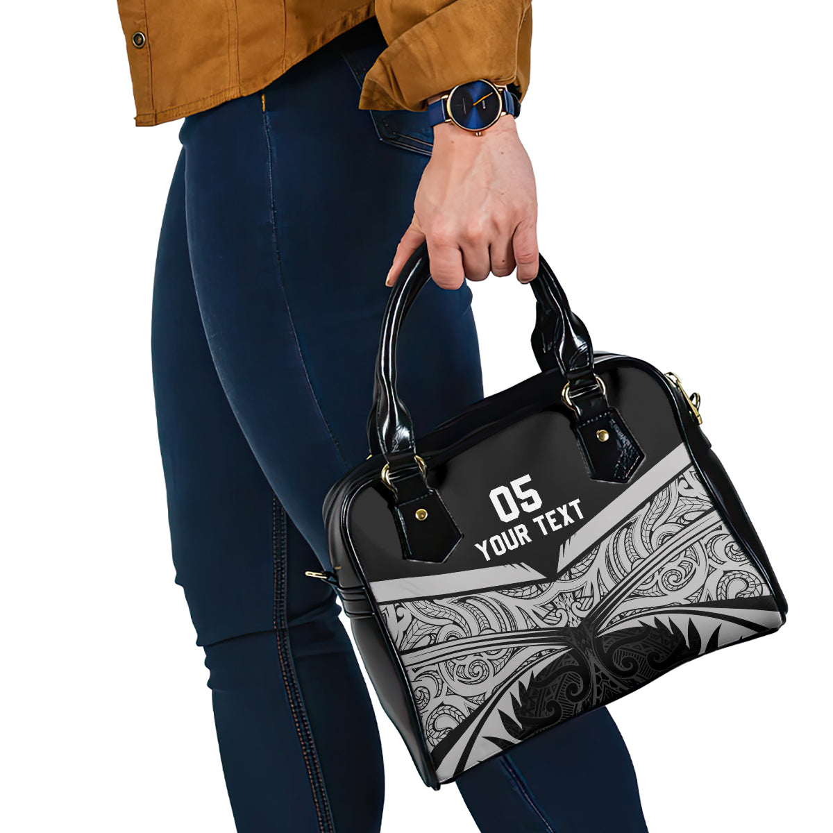 Custom New Zealand Cricket Shoulder Handbag Go Champions World Cup 2024 With Maori Pattern LT05 - Polynesian Pride