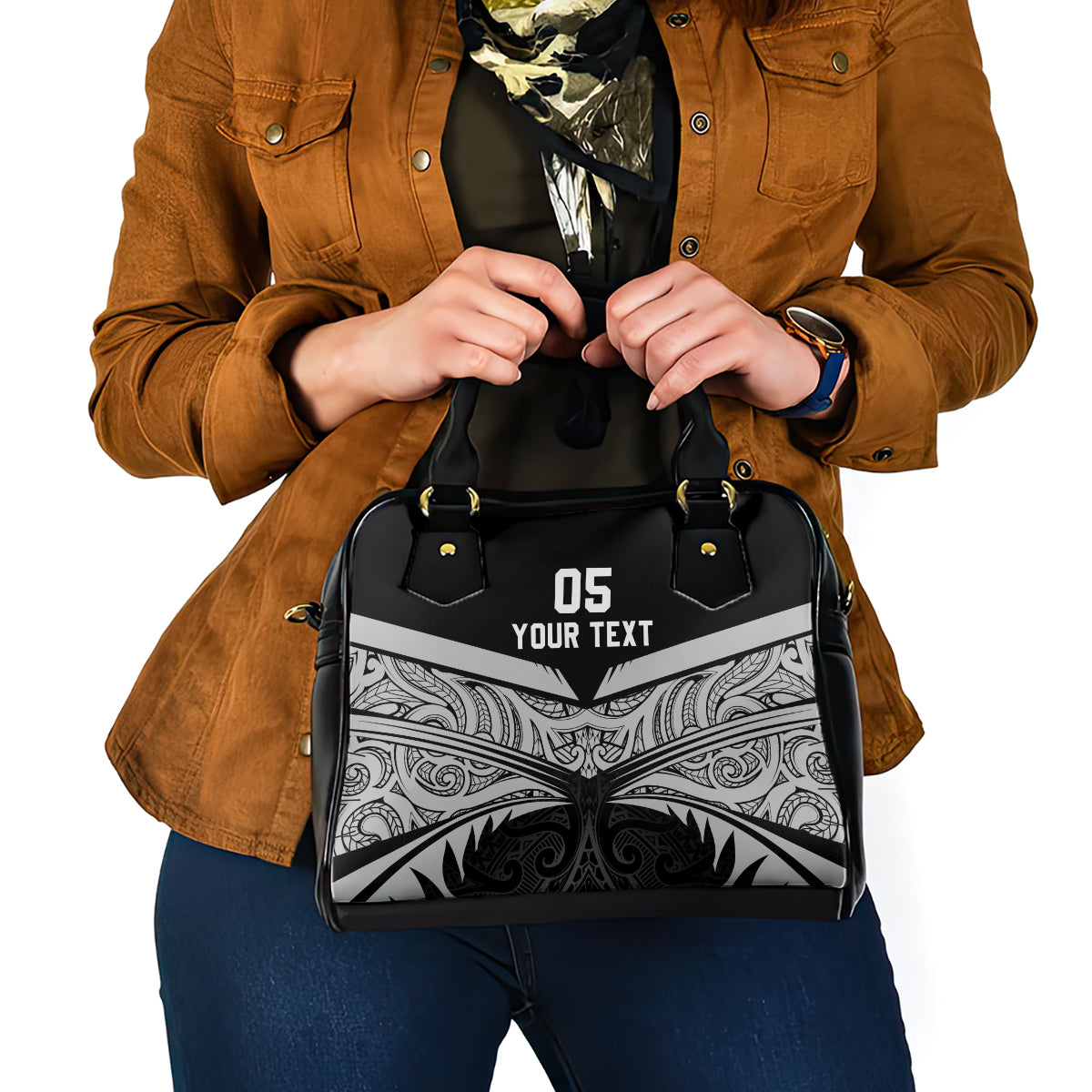 Custom New Zealand Cricket Shoulder Handbag Go Champions World Cup 2024 With Maori Pattern LT05 - Polynesian Pride