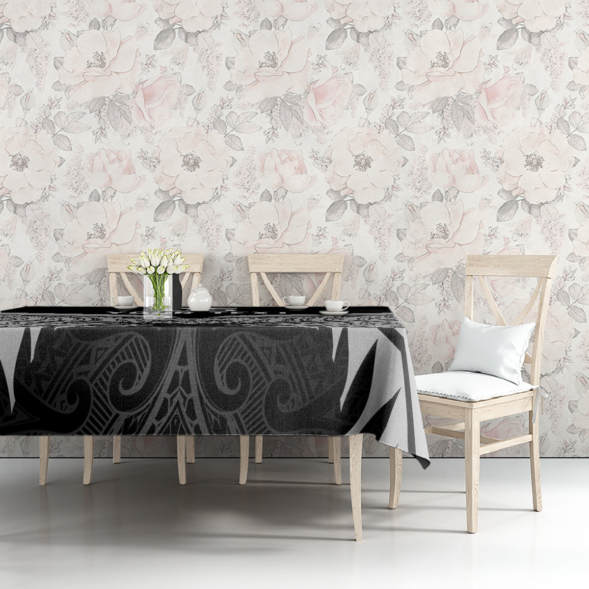 Custom New Zealand Cricket Tablecloth Go Champions World Cup 2024 With Maori Pattern LT05 - Polynesian Pride