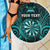 Personalised New Zealand Darts Beach Blanket Turquoise Dart Board Maori Pattern