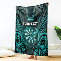 Personalised New Zealand Darts Blanket Turquoise Dart Board Maori Pattern LT05 - Polynesian Pride