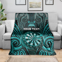 Personalised New Zealand Darts Blanket Turquoise Dart Board Maori Pattern LT05 - Polynesian Pride