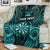 Personalised New Zealand Darts Blanket Turquoise Dart Board Maori Pattern