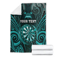 Personalised New Zealand Darts Blanket Turquoise Dart Board Maori Pattern LT05 - Polynesian Pride
