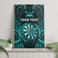 Personalised New Zealand Darts Canvas Wall Art Turquoise Dart Board Maori Pattern LT05 - Polynesian Pride
