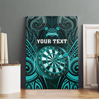 Personalised New Zealand Darts Canvas Wall Art Turquoise Dart Board Maori Pattern LT05 - Polynesian Pride