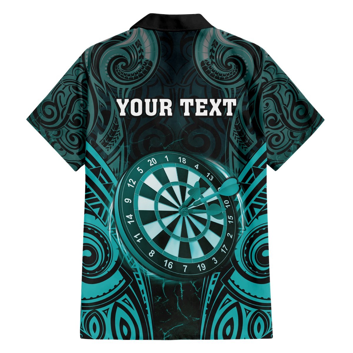 Personalised New Zealand Darts Hawaiian Shirt Turquoise Dart Board Maori Pattern LT05 - Polynesian Pride