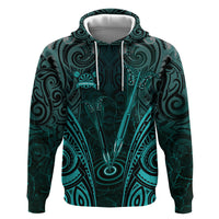 Personalised New Zealand Darts Hoodie Turquoise Dart Board Maori Pattern LT05 Pullover Hoodie Turquoise - Polynesian Pride