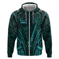 Personalised New Zealand Darts Hoodie Turquoise Dart Board Maori Pattern LT05 Zip Hoodie Turquoise - Polynesian Pride