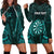 Personalised New Zealand Darts Hoodie Dress Turquoise Dart Board Maori Pattern