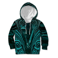 Personalised New Zealand Darts Kid Hoodie Turquoise Dart Board Maori Pattern LT05 Hoodie Turquoise - Polynesian Pride