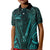 Personalised New Zealand Darts Kid Polo Shirt Turquoise Dart Board Maori Pattern