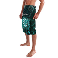Personalised New Zealand Darts Lavalava Turquoise Dart Board Maori Pattern LT05 - Polynesian Pride