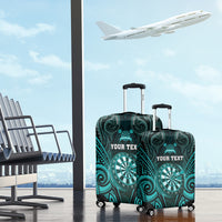 Personalised New Zealand Darts Luggage Cover Turquoise Dart Board Maori Pattern LT05 - Polynesian Pride