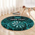 Personalised New Zealand Darts Round Carpet Turquoise Dart Board Maori Pattern