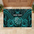 Personalised New Zealand Darts Rubber Doormat Turquoise Dart Board Maori Pattern