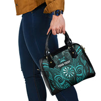 Personalised New Zealand Darts Shoulder Handbag Turquoise Dart Board Maori Pattern LT05 - Polynesian Pride