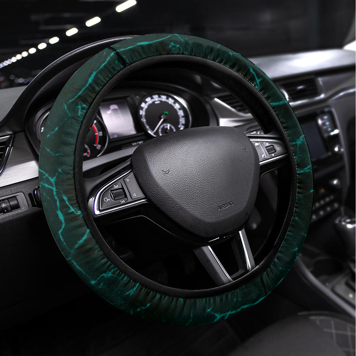 Personalised New Zealand Darts Steering Wheel Cover Turquoise Dart Board Maori Pattern LT05 Universal Fit Turquoise - Polynesian Pride