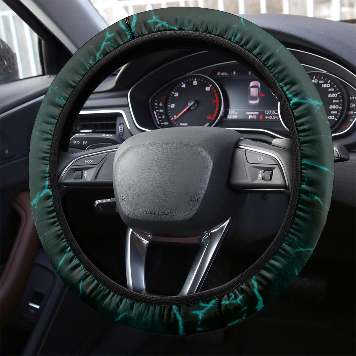 Personalised New Zealand Darts Steering Wheel Cover Turquoise Dart Board Maori Pattern LT05 - Polynesian Pride