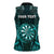 Personalised New Zealand Darts Women Sleeveless Polo Shirt Turquoise Dart Board Maori Pattern