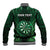 Personalised New Zealand Darts Baseball Jacket Green Dart Board Maori Pattern