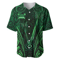 Personalised New Zealand Darts Baseball Jersey Green Dart Board Maori Pattern LT05 Green - Polynesian Pride