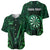 Personalised New Zealand Darts Baseball Jersey Green Dart Board Maori Pattern