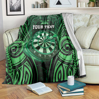 Personalised New Zealand Darts Blanket Green Dart Board Maori Pattern LT05 Green - Polynesian Pride