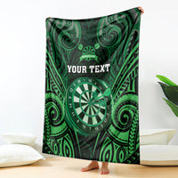 Personalised New Zealand Darts Blanket Green Dart Board Maori Pattern LT05 - Polynesian Pride