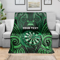 Personalised New Zealand Darts Blanket Green Dart Board Maori Pattern LT05 - Polynesian Pride