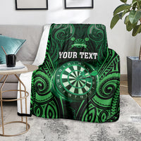 Personalised New Zealand Darts Blanket Green Dart Board Maori Pattern LT05 - Polynesian Pride