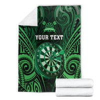 Personalised New Zealand Darts Blanket Green Dart Board Maori Pattern LT05 - Polynesian Pride