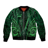 Personalised New Zealand Darts Bomber Jacket Green Dart Board Maori Pattern LT05 Unisex Green - Polynesian Pride