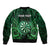 Personalised New Zealand Darts Bomber Jacket Green Dart Board Maori Pattern