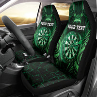 Personalised New Zealand Darts Car Seat Cover Green Dart Board Maori Pattern LT05 - Polynesian Pride