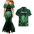 Personalised New Zealand Darts Couples Matching Mermaid Dress and Hawaiian Shirt Green Dart Board Maori Pattern