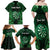 Personalised New Zealand Darts Family Matching Off Shoulder Maxi Dress and Hawaiian Shirt Green Dart Board Maori Pattern